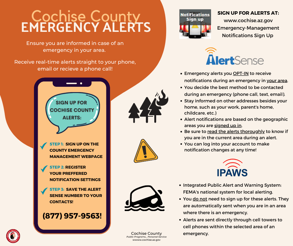 Click on the image to signup for Cochise County Alerts.